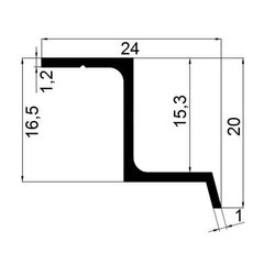 Профіль для натяжної стелі z-відбійник ПАС-3255 перф. 2,5м