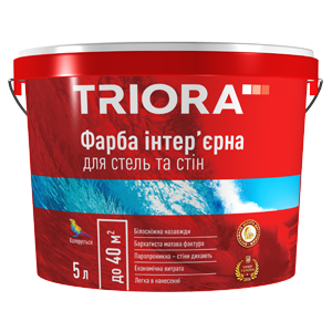 Купити Фарба інтер'єрна TRIORA для стін та стель 1 л фото та ціна