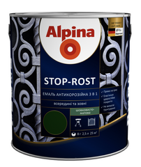 Купити Емаль антикорозійна Alpina Stop-Rost темно-сіра 2,5 л фото та ціна