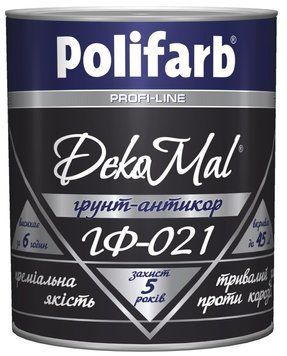 Купити Грунтовка Polifarb Екомаль ГФ-021 сіра 0,9 кг фото та ціна