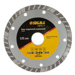 Купити Алмазний диск SIGMA TURBO 125 мм фото та ціна