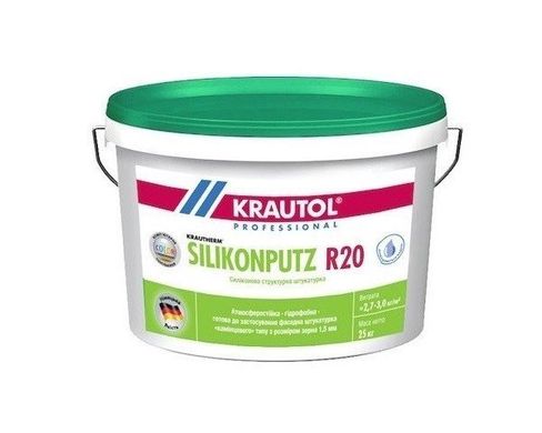 Купити Штукатурка фасадна KRAUTOL Krautherm Silikonputz R20 короїд 2,0 мм 25 кг фото та ціна