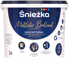 Фарба інтер'єрна Sniezka MattLatex Brilliant 4,1 кг/3 л