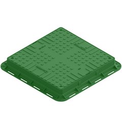 Купити Люк пластиковий зелений VODALAND квадратний 1,5 т d580х580 мм фото та ціна