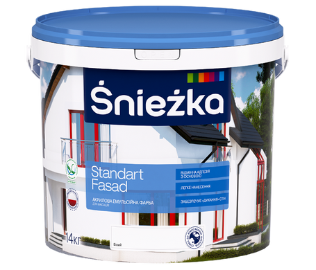 Купити Фарба фасаднa Sniezka Standart Fasad 1.4 кг фото та ціна