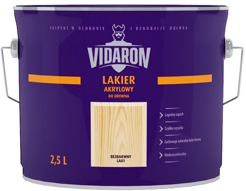 Купити Лак акриловий VIDARON безбарвний 2,5 л фото та ціна