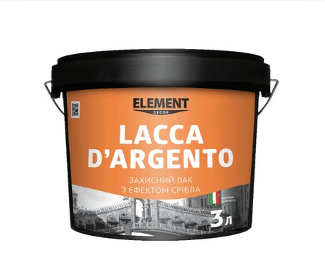 Купити Захисний лак з ефектом срібла Lacca D'Argento Element Decor 1 л фото та ціна